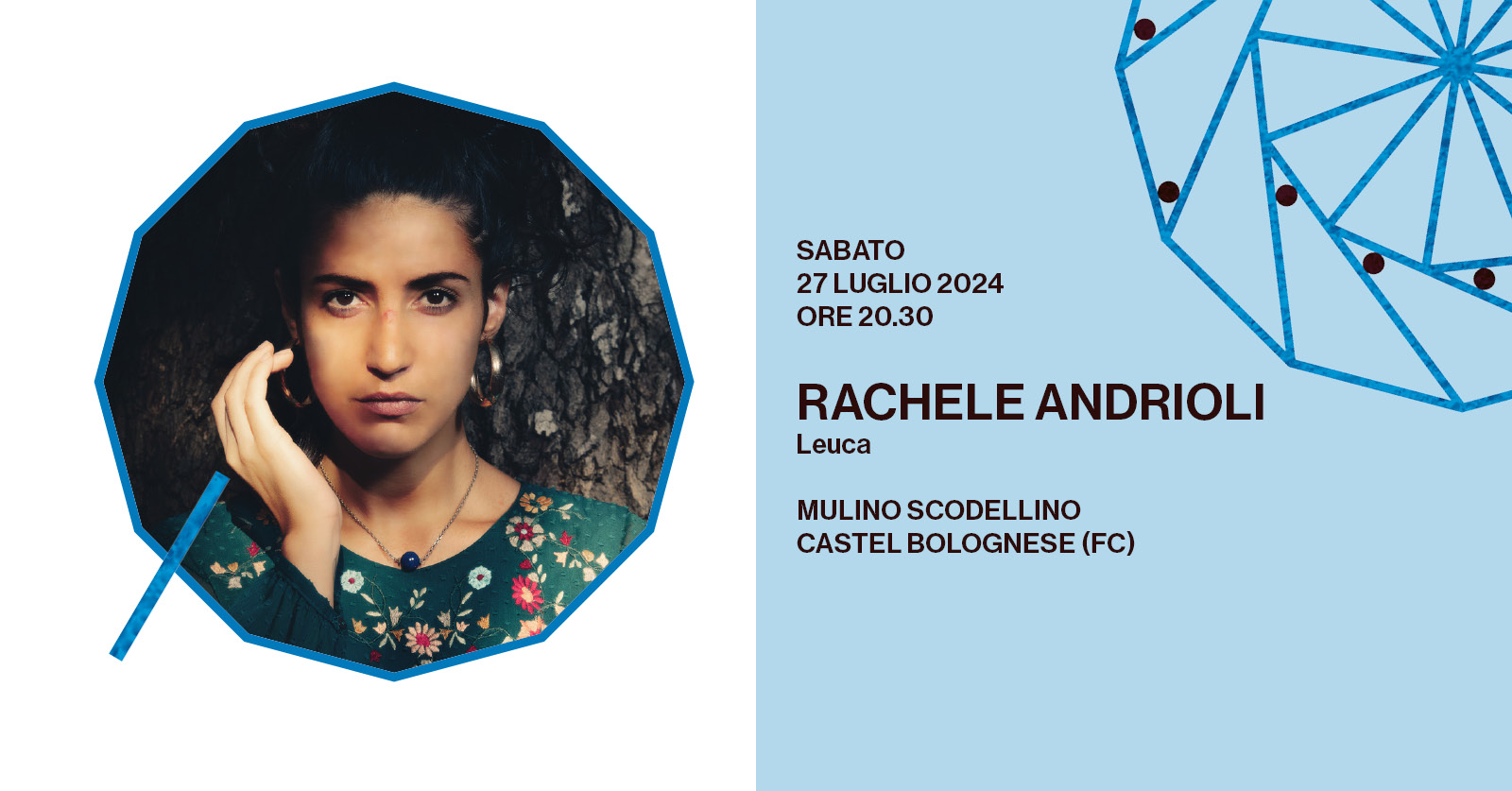 Spettacolo di Rachele Andrioli al Mulino scodellino. Macinare cultura 2024